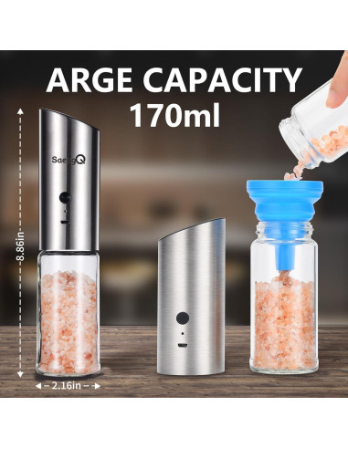 Juego de Molinillos Eléctricos de Sal y Pimienta SaengQ