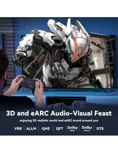 Cable HDMI 2.1 de fibra óptica 8K 15m Ast 48Gbps HDR eARC