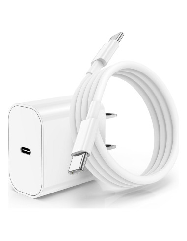 Cargador Rápido 20W USB C para iPhone 16/15, Cable 3m