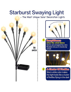 TONULAX Luces Solares Oscilantes para Jardín - 2 Paquete 2