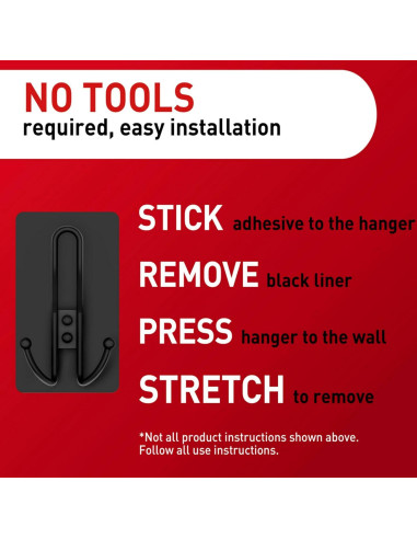 Gancho Triple Command X-Large Negro Mate 4.54 kg 1 Unidad