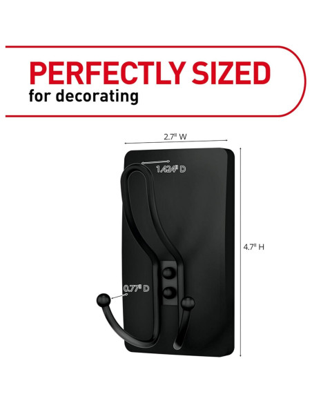 Gancho Triple Command X-Large Negro Mate 4.54 kg 1 Unidad