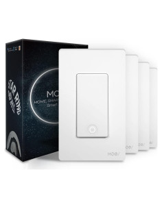 Interruptor de Luz Inteligente MOES WiFi 2.4GHz 4 Unidades