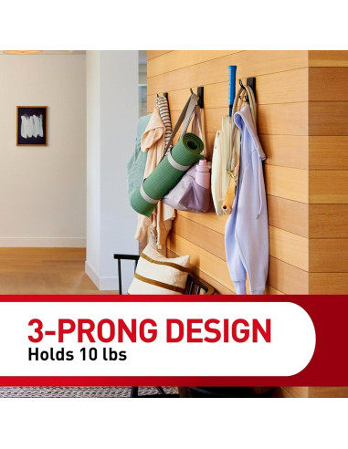 Gancho Triple Command X-Large Negro Mate 4.54 kg 1 Unidad