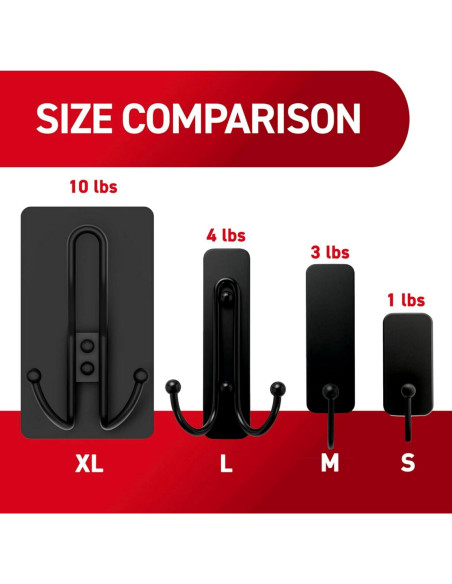 Gancho Triple Command X-Large Negro Mate 4.54 kg 1 Unidad