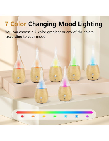 Difusor de Aceite Esencial Lychee de Vidrio y Madera 1.2W