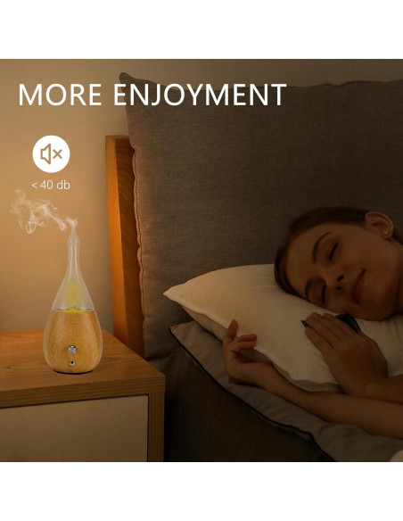 Difusor de Aceite Esencial Lychee de Vidrio y Madera 1.2W