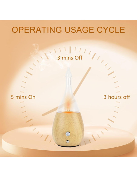 Difusor de Aceite Esencial Lychee de Vidrio y Madera 1.2W