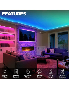 Tira LED de 5m Honeywell RGB con control remoto y sensor 2