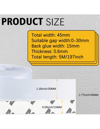 Sello de Puerta WUMUTI 45mm x 5M Silicona Transparente