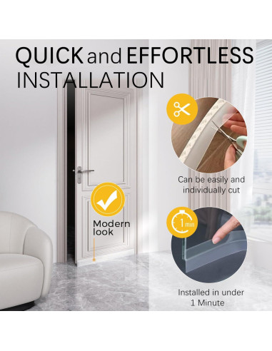 Sello de Puerta WUMUTI 45mm x 5M Silicona Transparente