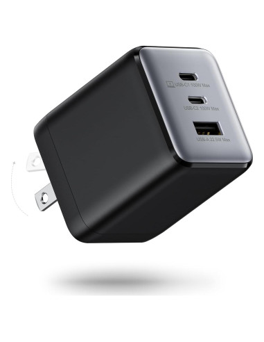 Cargador USB C 100W wegear Plegable 3 Puertos Negro