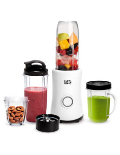 Batidora Personal Sabrosa 350W Blanca con 4 Tazas y Tapa