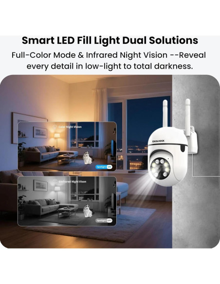 Cámara de Seguridad Inalámbrica EKOLVOSK QD4 HD 2.5K 360 Cámara de Seguridad Inalámbrica EKOLVOSK QD4 HD 2.5K 360