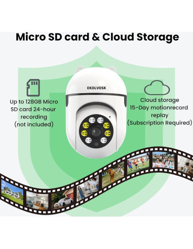 Cámara de Seguridad Inalámbrica EKOLVOSK QD4 HD 2.5K 360