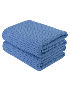 Toallas de Baño de Microfibra POLYTE 76x152 cm Juego de 2 Azul