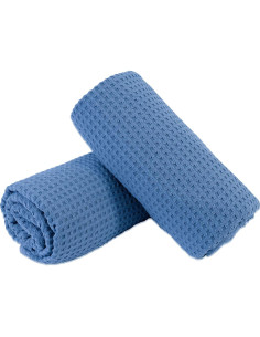 Toallas de Baño de Microfibra POLYTE 76x152 cm Juego de 2 Azul 2