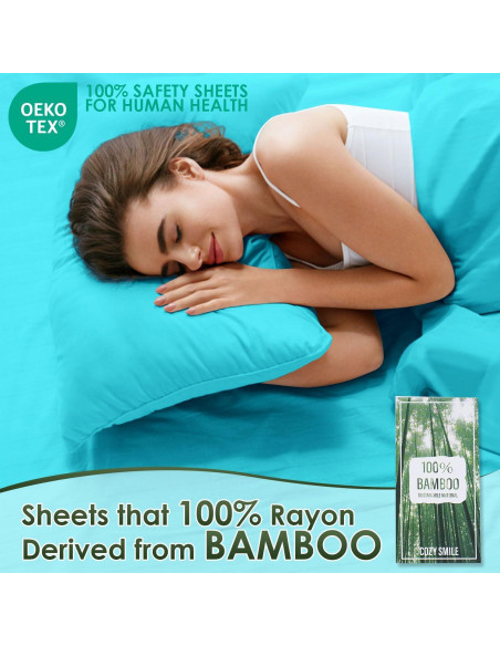Juego de Sábanas Queen CozySmile 100% Viscosa Bambú 4 Piezas