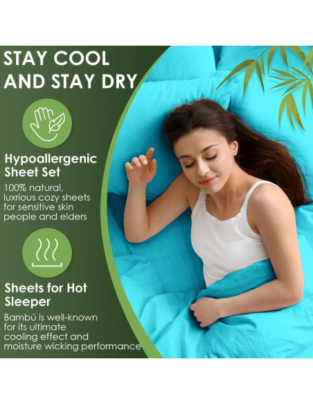Juego de Sábanas Queen CozySmile 100% Viscosa Bambú 4 Piezas