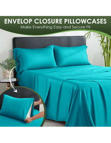 Juego de Sábanas Queen CozySmile 100% Viscosa Bambú 4 Piezas