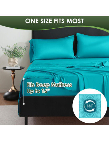 Juego de Sábanas Queen CozySmile 100% Viscosa Bambú 4 Piezas