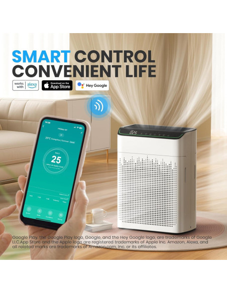 Purificador de Aire HEPA FLANUR MR5866 WiFi 157 m Blanco Purificador de Aire HEPA FLANUR MR5866 WiFi 157 m Blanco