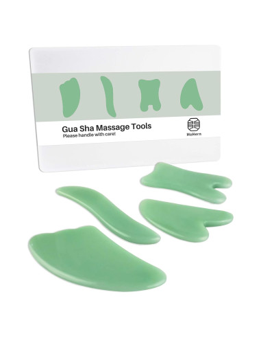 Herramientas de Masaje Gua Sha MoHern - 4 Piezas para Cara y Cuerpo