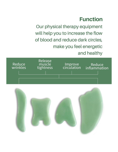 Herramientas de Masaje Gua Sha MoHern - 4 Piezas para Cara y Cuerpo