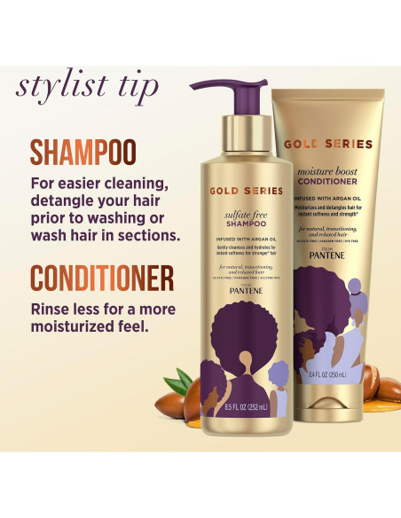 Kit Champú y Acondicionador Sin Sulfatos Pantene 500 ml Aceite Argán