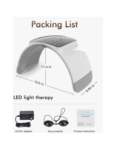 Máscara Facial de Terapia de Luz LED Rupuqira G3 - 4 Modos