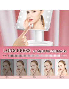 Espejo de Maquillaje Iluminado KOOKIN 26.67x16.26cm USB 2