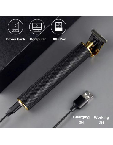 Cortadora de Cabello RQTYBUI Inalámbrica Recargable 4 Peines