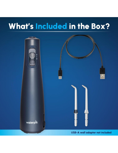 Hilo Dental Portátil Recargable Waterpik WF-20 Azul - 2 Puntas