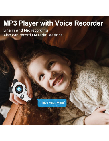 Reproductor MP3 Bluetooth ODEJOI 64GB para Niños Panda