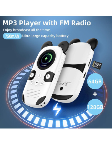 Reproductor MP3 Bluetooth ODEJOI 64GB para Niños Panda