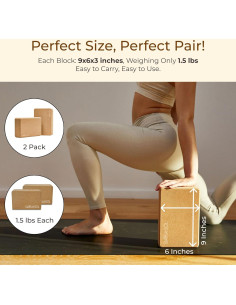 Bloques de Yoga de Corcho Svra Sl 2 Pack 22.86x15.24x7.62 cm 2