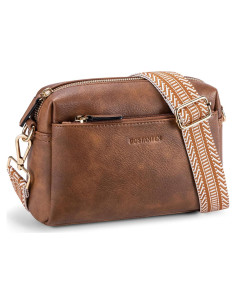 Bolso Cruzado BOSTANTEN de Cuero Vegano para Mujeres - Marrón