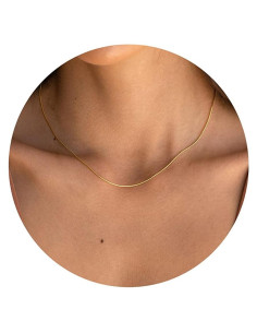 Collar Choker de Oro 14K DEARMAY Herringbone 40.64 cm
