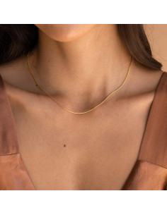 Collar Choker de Oro 14K DEARMAY Herringbone 40.64 cm 2