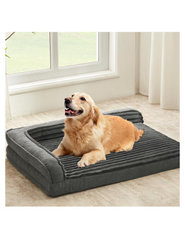 Cama ortopédica para perros grandes WINDRACING 91x58cm gris