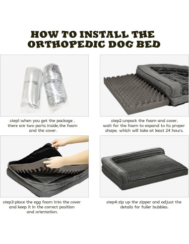 Cama ortopédica para perros grandes WINDRACING 91x58cm gris