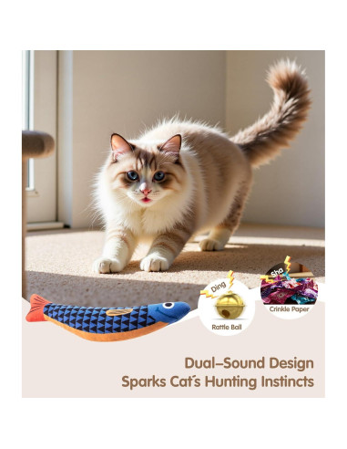 Juguete Interactivo para Gatos PetBusy Pescado con Hierba Gatera
