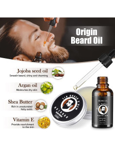 Kit de Cuidado de Barba Varolan con Aceite y Balsamo 2