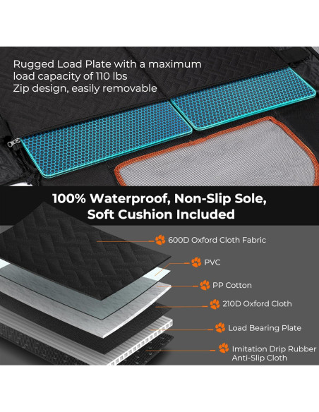 Asiento de Coche Grande para Perros KYG Impermeable 72x62cm