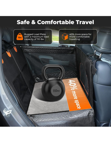 Asiento de Coche Grande para Perros KYG Impermeable 72x62cm
