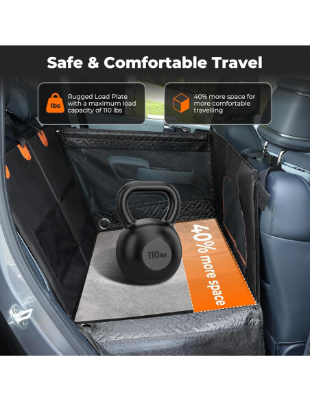 Asiento de Coche Grande para Perros KYG Impermeable 72x62cm