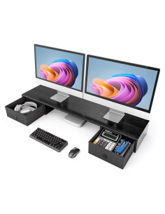 Soporte Doble para Monitor HUANUO con Cajones 111 cm 59.87 kg