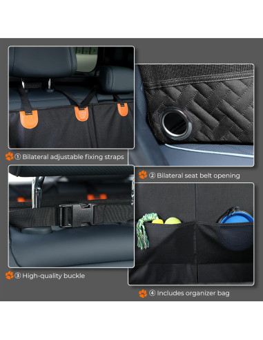 Asiento de Coche Grande para Perros KYG Impermeable 72x62cm