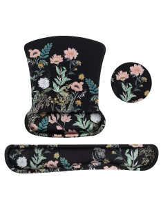 Soporte Reposamuñecas Ergonómico MOSISO Floral Negro