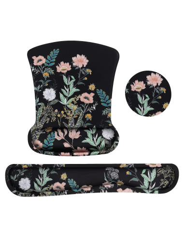 Soporte Reposamuñecas Ergonómico MOSISO Floral Negro